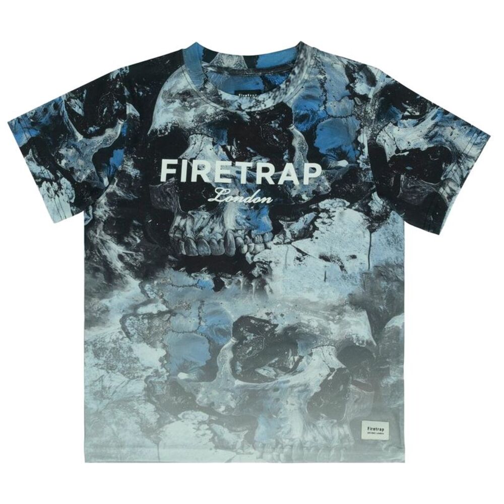 Firetrap Boys Sub All-Over Print T-Shirt / Blue